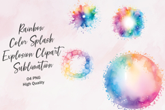 Rainbow Color Splash Explosion Clipart Sublimation Product Image 1