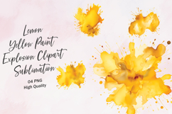Lemon Yellow Paint Explosion Clipart Sublimation Product Image 1