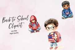 Boy in Blue Jacket Holding Pencil Clipart Product Image 1
