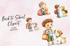 Happy Boy Pointing School Theme Clipart Product Image 1