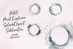 White Paint Explosion Splash Clipart Sublimation Product Image 1
