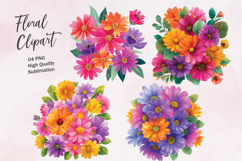 Spring flower watercolor clipart Product Image 1
