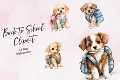 Cute Dog in Graduation Cap School Clipart Illustration Product Image 1