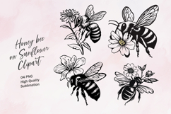 Honey bee black outline clipart png Product Image 1