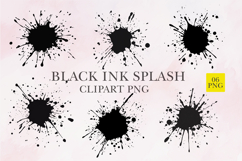 Black ink splash clipart png Product Image 1