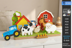Modular Wooden Animal Scene SVG Montessori Laser Cut Toy SVG Product Image 4