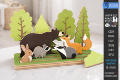 Modular Wooden Animal Scene SVG Montessori Laser Cut Toy SVG Product Image 1