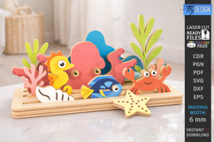 Modular Wooden Animal Scene SVG Montessori Laser Cut Toy SVG Product Image 1