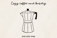 Moka Pot SVG PNG EPS, Espresso Maker Line Art Hand Drawn. Product Image 1