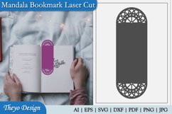 Mandala Bookmark papercut Svg | Bookmark Laser cut Product Image 1