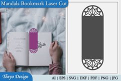 Mandala Bookmark papercut Svg | Bookmark Laser cut Product Image 1
