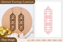 Abstract Earrings Laser Cut | Earrings Design SVG Product Image 1