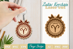 12 Design Zodiac Keychain Laser Cut | Zodiac SIgn Laser Cut Product Image 2
