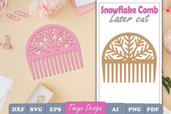 20 Design Laser Cut Wooden Hair Comb | Snowflake Comb SVG Product Image 12
