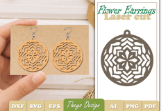 20 Design Flower Earrings Laser Cut | Flower Earrings Product Image 12
