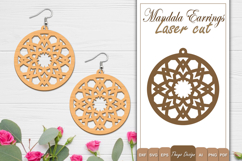 10 Design Earrings Lasercut | Mandala Earrings Design Bundle Product Image 2