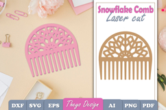 20 Design Laser Cut Wooden Hair Comb | Snowflake Comb SVG Product Image 14