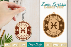 Pisces Keychain Lasercut | Keycahin Design | Zodiac Sign Product Image 1