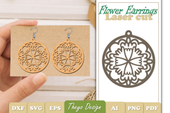 Earrings Laser Cut | Flower Earrings Design Product Image 1