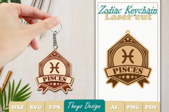 Pisces Keychain Lasercut | Keycahin Design | Zodiac Sign Product Image 1