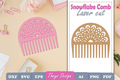 20 Design Laser Cut Wooden Hair Comb | Snowflake Comb SVG Product Image 15