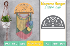 Hanger Macrame Laser Cut | Wood Frame Weaving Macrame SVG Product Image 1