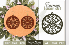 20 Design Snowflake Earrings Laser Cut | Mandala Earrings Product Image 15