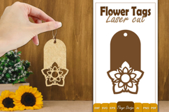 Flower Gift Tags Laser Cut | Gift Hang Tags SVG Product Image 1