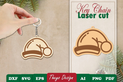 Christmas Keychain Laser Cut | Christmas Design Template Product Image 1