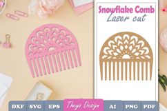 20 Design Laser Cut Wooden Hair Comb | Snowflake Comb SVG Product Image 20