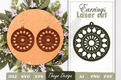 20 Design Snowflake Earrings Laser Cut | Mandala Earrings Product Image 19