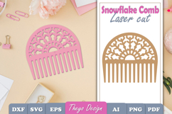 20 Design Laser Cut Wooden Hair Comb | Snowflake Comb SVG Product Image 21