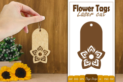 Flower Gift Tags Laser Cut | Gift Hang Tags SVG Product Image 1