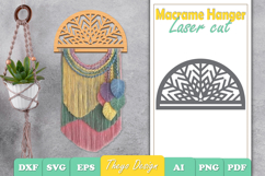 Hanger Macrame Laser Cut | Wood Frame Weaving Macrame Bundle Product Image 3