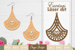 Earrings Laser Cut | Mandala Earrings Design Svg Product Image 1