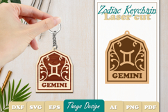 Gemini Keychain Lasercut | Keycahin Design | Zodiac Sign Product Image 1