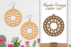10 Design Earrings Lasercut | Mandala Earrings Design Bundle Product Image 5