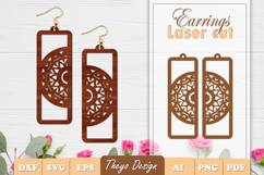 Earrings Laser Cut | Mandala Earrings Design Svg Product Image 1