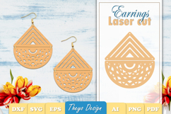 Earrings Laser Cut | Mandala Earrings Design Svg Product Image 1