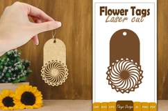 Flower Gift Tags Laser Cut | Gift Hang Tags SVG Product Image 1