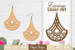 Earrings Laser Cut | Mandala Earrings Design Svg Product Image 1