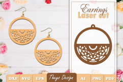 Earrings Laser Cut | Mandala Earrings Design Svg Product Image 1