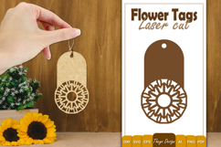 Flower Gift Tags Laser Cut | Gift Hang Tags SVG Product Image 1