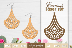 Earrings Laser Cut | Mandala Earrings Design Svg Product Image 1
