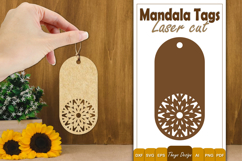 Mandala Gift Tags Laser Cut | Mandala Gift Hang Tags SVG Product Image 1