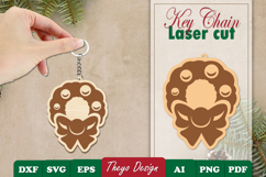 Christmas Keychain Laser Cut | Christmas Design Template Product Image 1