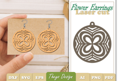 20 Design Flower Earrings Laser Cut | Flower Earrings Product Image 7
