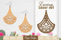 50 Design Earrings Lasercut | Mandala Earrings Design Bundle Product Image 2