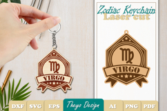 Virgo Keychain Lasercut | Keycahin Design | Zodiac Sign Product Image 1