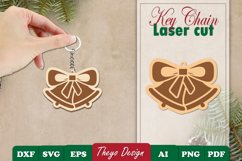 Christmas Keychain Laser Cut | Christmas Design Template Product Image 1